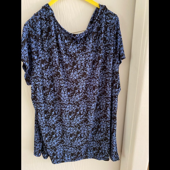 Women’s Laura Scott blue and black size 16-18W top - Picture 2 of 5